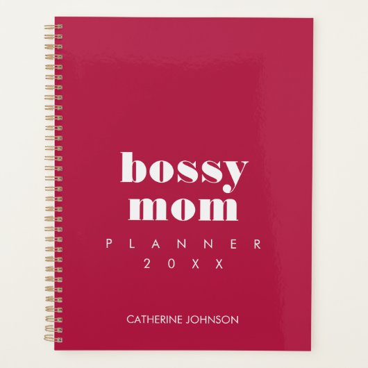 Modern Cream Burgundy Cool Bossy Mom 2026 Planer (Vorderseite)