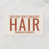 Modern cream hair stylist typography  visitenkarte (Vorderseite)