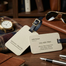 Modern Cream Luggage Tag - ROULIV Travel Signature