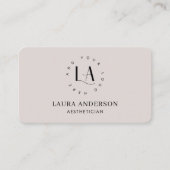 Modern Cream Neutral Ästhetiker Elegantes Logo Visitenkarte (Vorderseite)
