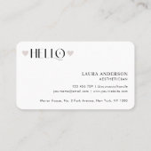 Modern Cream Neutral Ästhetiker Elegantes Logo Visitenkarte (Rückseite)