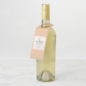 Modern Cream Peach Lemon Wedding Limoncello Flaschenanhänger (Angewinkelt)