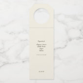 Modern Cream Peach Lemon Wedding Limoncello Flaschenanhänger (Rückseite)