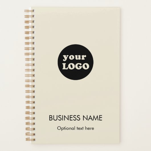 Modern Creamy White Custom Business Logo Planer (Vorderseite)