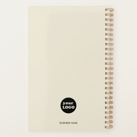 Modern Creamy White Custom Business Logo Planer (Rückseite)