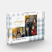 Modern Create your own Dusty Blue Family Photo Fotoblock (Links)