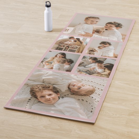 Modern Create Your Own Photo Collage Blush Pink Yogamatte (Beispiel)