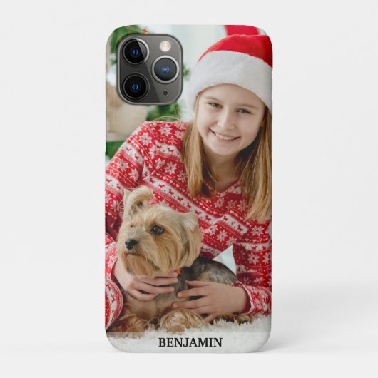 Modern Create Your Own Photo Name Pets kids Case-Mate iPhone Hülle (Rückseite)
