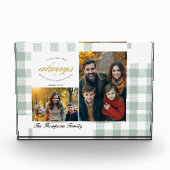 Modern Create your own Sage Green Family Photo Fotoblock (Vorderseite)