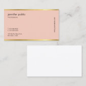 Modern Creative Blush Pink Gold Beruflich Schlicht Visitenkarte (Vorne/Hinten)