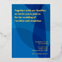 Modern Creative Boho Abstrakt Blue Wedding Gold