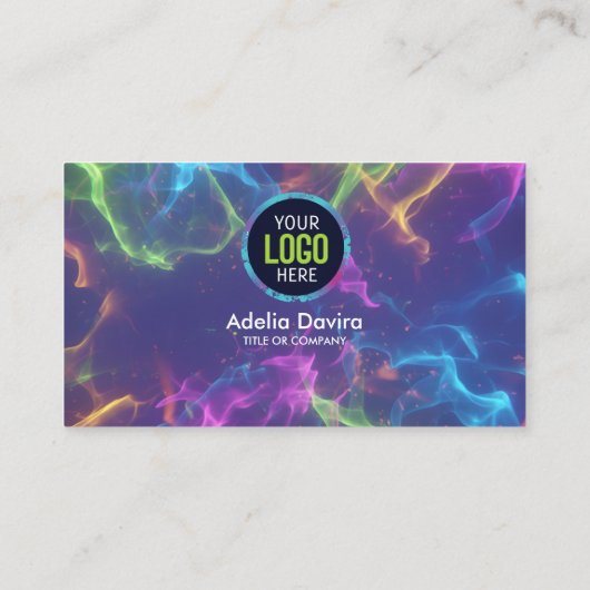 Modern Creative Pro– Neon Opal Gemstone Card Visitenkarte (Rückseite)