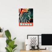 Modern Creative Wildlife Zebra Art Kenya Poster (Heimbüro)