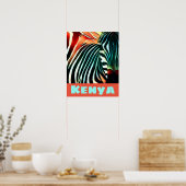 Modern Creative Wildlife Zebra Art Kenya Poster (Küche)