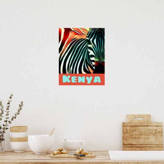 Modern Creative Wildlife Zebra Art Kenya Poster (Küche)