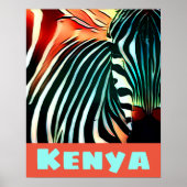 Modern Creative Wildlife Zebra Art Kenya Poster (Vorne)
