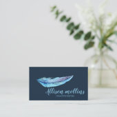 Modern Creative Writer Feather Logo Visitenkarte (Stehend Vorderseite)