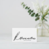 Modern Creative Writer Fether Logo Visitenkarte (Stehend Vorderseite)