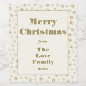 Modern Creme Corporate Merina Weihnachtsweinsiegel Weinetikett (Einzelnes Label)