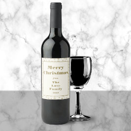 Modern Creme Corporate Merina Weihnachtsweinsiegel Weinetikett