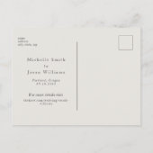 Modern Creme Monogram Save the Date Postcard Postkarte (Rückseite)