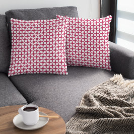 Modern Crimson Red Geometric Muster Kissen