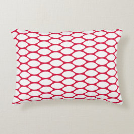 Modern Crimson White Pattern Accent Pillow Dekokissen