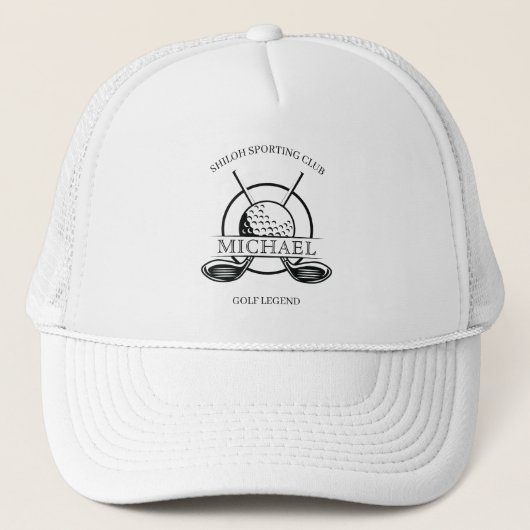 Modern Cross Club Name Golf Hat Truckerkappe (Vorderseite)