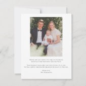 Modern Cross Floral Blue Baptism Photo Dankeskarte (Rückseite)