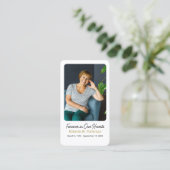 Modern Cross-Foto-Beerdigungskarte Visitenkarte (Stehend Vorderseite)