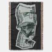 Modern Crumpled $ 100 Bill Design Decke (Vorderseite Vertikal)