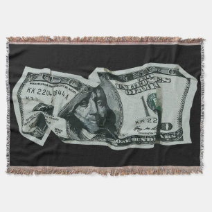 Modern Crumpled $ 100 Bill Design Decke