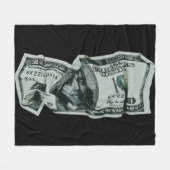 Modern Crumpled $ 100 Bill Design Fleecedecke (Vorderseite (Horizontal))