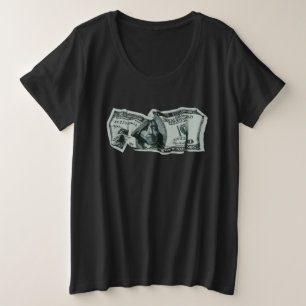 Modern Crumpled $ 100 Bill Design Große Größe T-Shirt