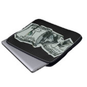 Modern Crumpled $ 100 Bill Design Laptopschutzhülle (Vorne Knopf)