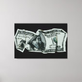 Modern Crumpled $ 100 Bill Design Leinwanddruck (Vorderseite)