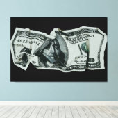 Modern Crumpled $ 100 Bill Design Leinwanddruck (Insitu (Holzboden))