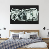 Modern Crumpled $ 100 Bill Design Leinwanddruck (Insitu (Schlafzimmer))