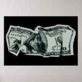 Modern Crumpled $ 100 Bill Design Poster (Vorne)
