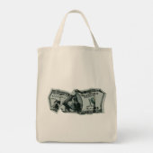 Modern Crumpled $ 100 Bill Design Tragetasche (Rückseite)