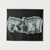 Modern Crumpled $ 100 Bill Design Wandteppich (Vorderseite (Horizontal))
