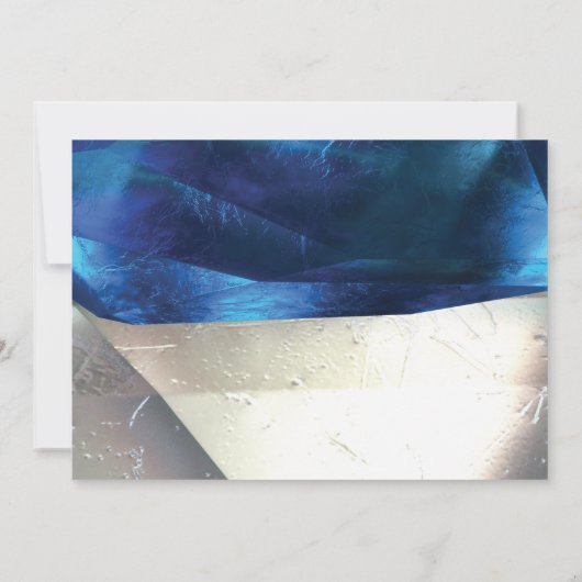 Modern Crystal Gemstones Blauer weißer Abschluss Save The Date (Rückseite)