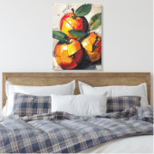 Modern Cubism Apple Canvas Art – Vibrant Abstract Leinwanddruck (Insitu (Schlafzimmer))