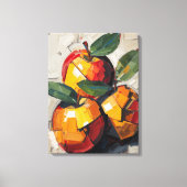 Modern Cubism Apple Canvas Art – Vibrant Abstract Leinwanddruck (Vorderseite)
