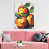 Modern Cubism Apple Canvas Art – Vibrant Abstract Leinwanddruck (Insitu (Wohnzimmer))