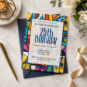 Modern Cubist 25. Geburtstag Einladung