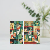 Modern Cubist Irish Pub Art Postkarte (Stehend Vorderseite)