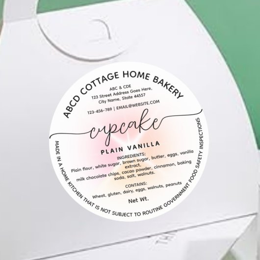 Modern Cupcake Label Hütte Label Runder Aufkleber