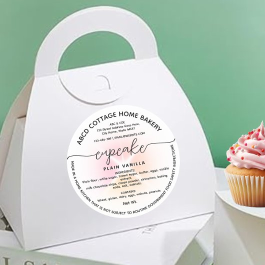 Modern Cupcake Label Hütte Label Runder Aufkleber