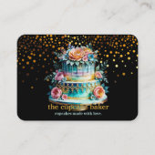 Modern Cupcake Logo Bakery Chef Catering Confetti Visitenkarte (Vorderseite)